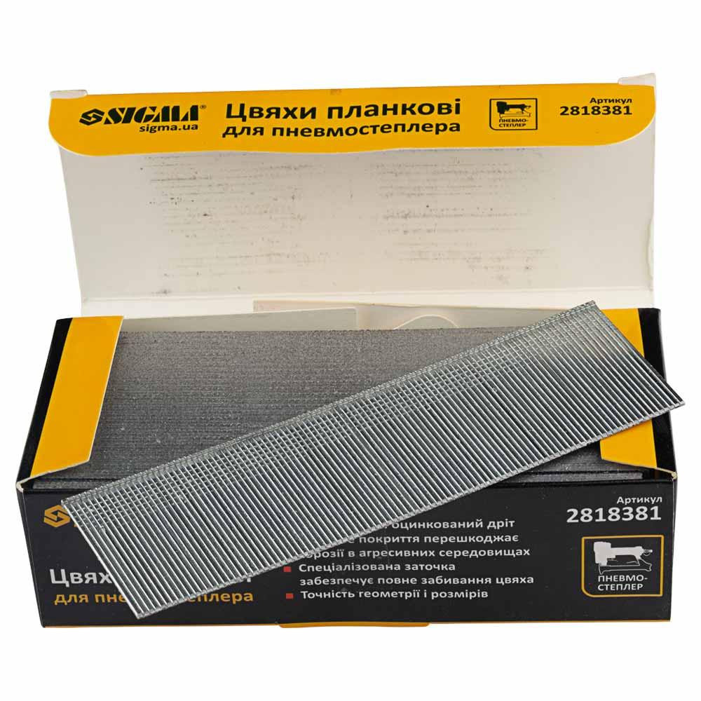 Цвяхи планкові 38×1.25×1мм для пневмостеплери (5000шт) SIGMA (2818381) Київ - фото 1