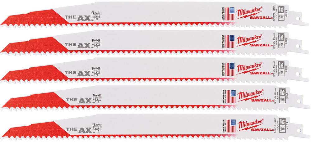 Полотно для шабельних пил AX FANG TIP MILWAUKEE, 300х5,0мм, (5шт), (деревина з цвяхами) Одесса - изображение 1
