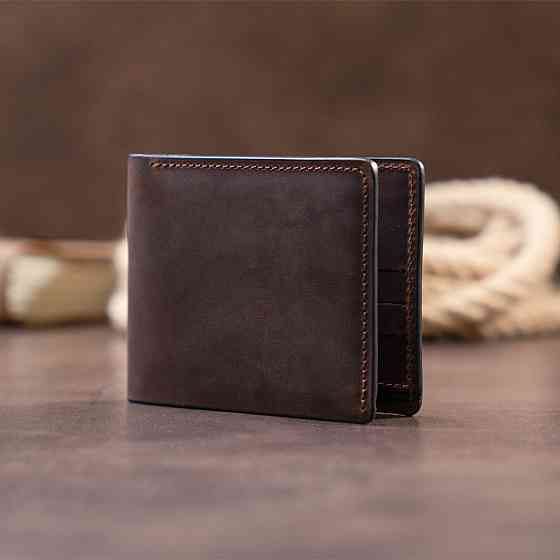 Тонкое горизонтальное портмоне Cardi без застежки в винтажной коже (GRANDE PELLE) Киев