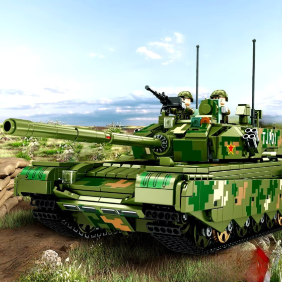 Конструктор дитячий ігровий танк військовий 99A PANLOS на 1309 деталей зеленого кольору Кам'янець-Подільський