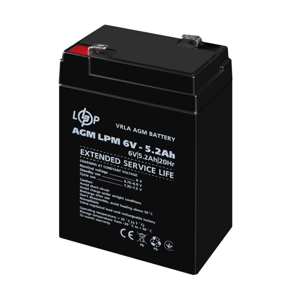 Акумулятор AGM LPM 6V - 5.2 Ah Київ - фото 3