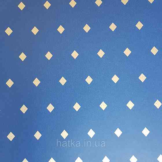 Шпалери вінілові на флізелін Caselio Mystery 0.53х10 м геометрія яскраві ромби золотисті на темно синьому Київ