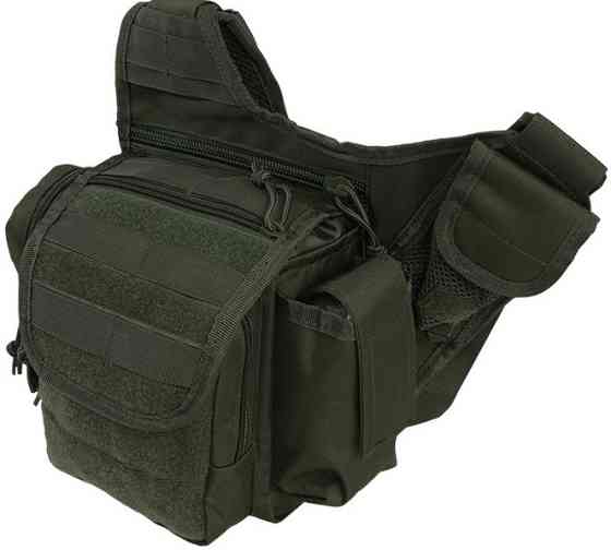 Багатофункціональна Сумка через плече 7 літрів Mil-Tec від Sturm "Molle Gray" (13726501) Olive Нововолинськ