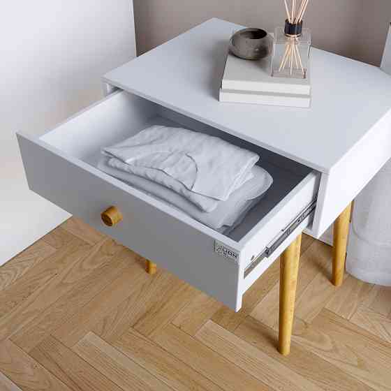 Тумба прикроватная LION Хьюге-4 Нимфея Альба (белый) (LION-041001) Днепр