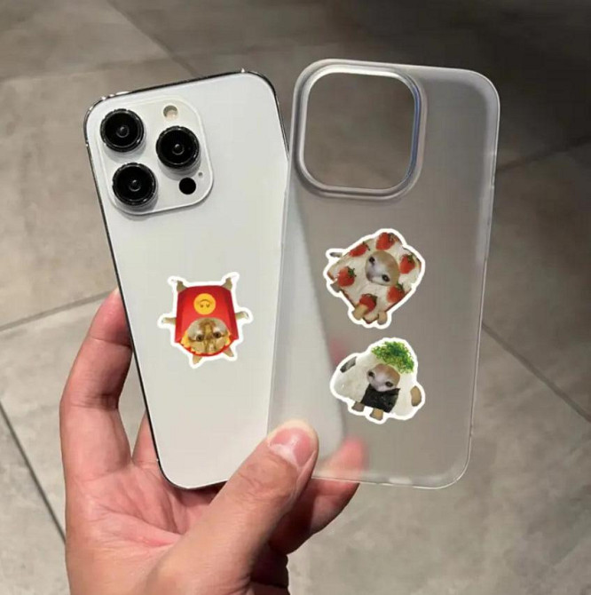 Стікери з котами та їжею - Водонепроникні вінілові наклейки з котами, стікербомбінг. Набір 50 штук. Київ - фото 2