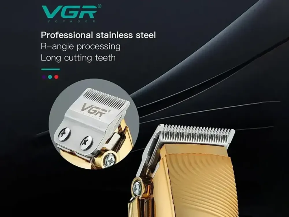 Машинка для стрижки волосся VGR V-280 бездротова, 6 насадок, дисплей, акумулятор 2500 мАг, 300 хв роботи Одеса - фото 4
