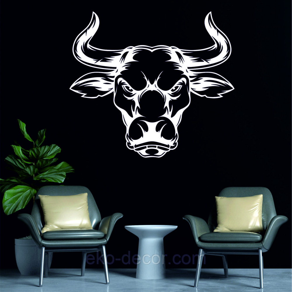 Декоративне настінне Панно «Бик», Декор на стіну 70*62 см, Білий Київ - фото 2