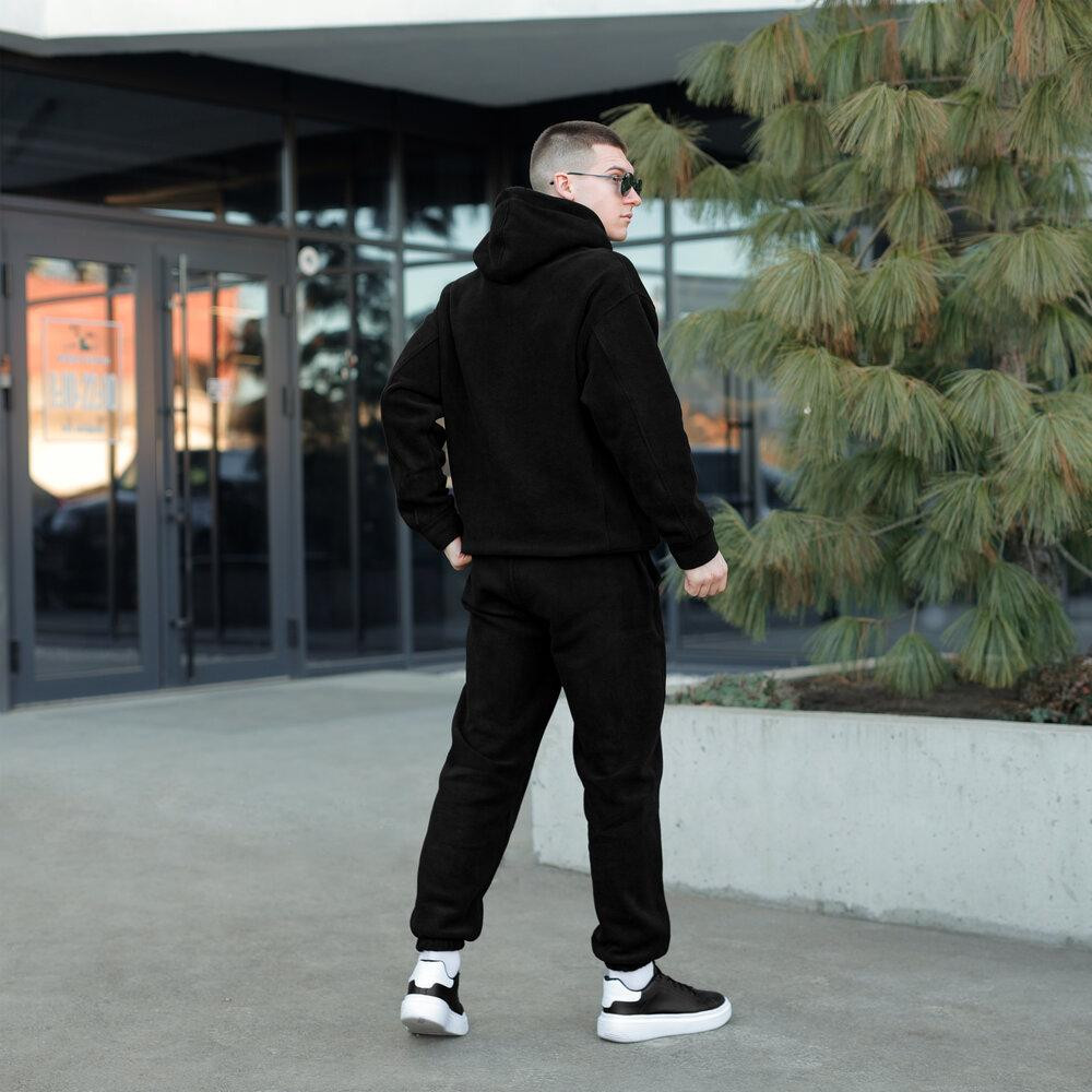 Флісовий зимовий чоловічий костюм Pobedov Mariot. Чорний чоловічий флісовий костюм Київ - фото 17