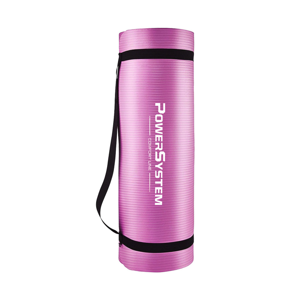 Килимок для йоги та фітнесу Power System PS-4017 NBR Fitness Yoga Mat Plus Pink (180х61х1) Кам'янське - фото 2