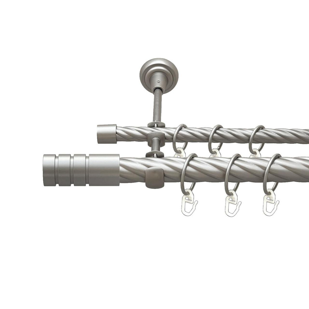 Карниз Orvit Модуло металевий дворядний відкритий скручена труба кільце металеве Сатин 25\16 мм 200 см Львов - изображение 1