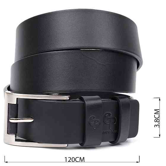 Цікавий ремінь під джинси з натуральної шкіри GRANDE PELLE 11687 Чорний Київ