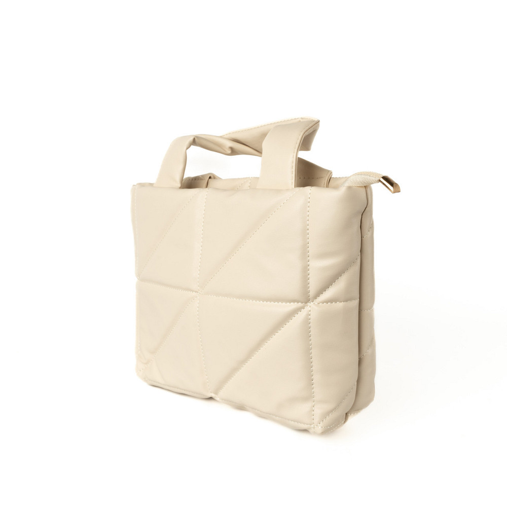 Сумка женская вместительная практичная на молнии из стеганого качественного кожзама, Молочный Каменец-Подольский - изображение 2