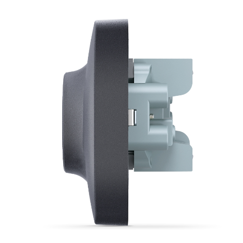 BINERA чорний графіт Розетка внутрішня 2-а із заземленням Videx Житомир - фото 5