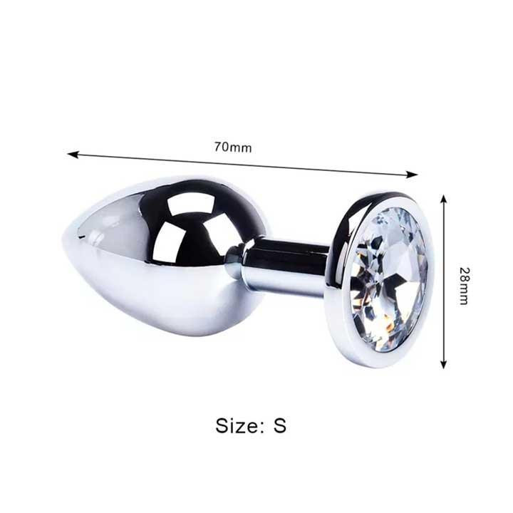 Сталева анальна пробка з кристалом - 2.7*7 см - Анальні іграшки Вінниця - фото 3