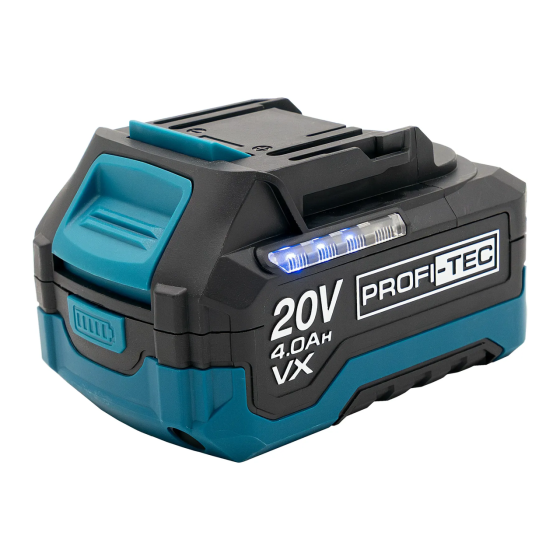 Акумуляторна батарея PROFI-TEC PT2040VX POWERLine : 20V, 4.0Аh, з індикатором заряду, високострумова (007021) Київ