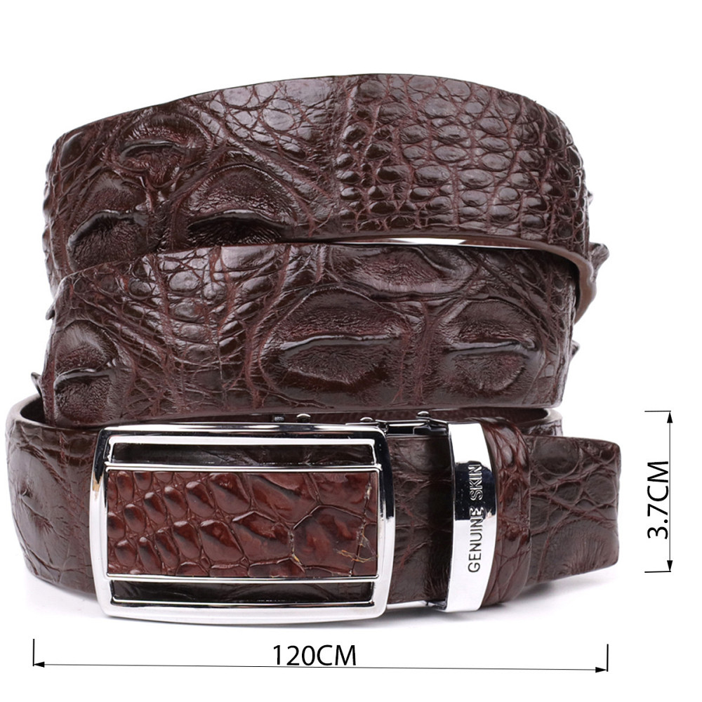 Ремінь-автомат CROCODILE LEATHER 18240 з натуральної шкіри крокодила Коричневий Київ - фото 11