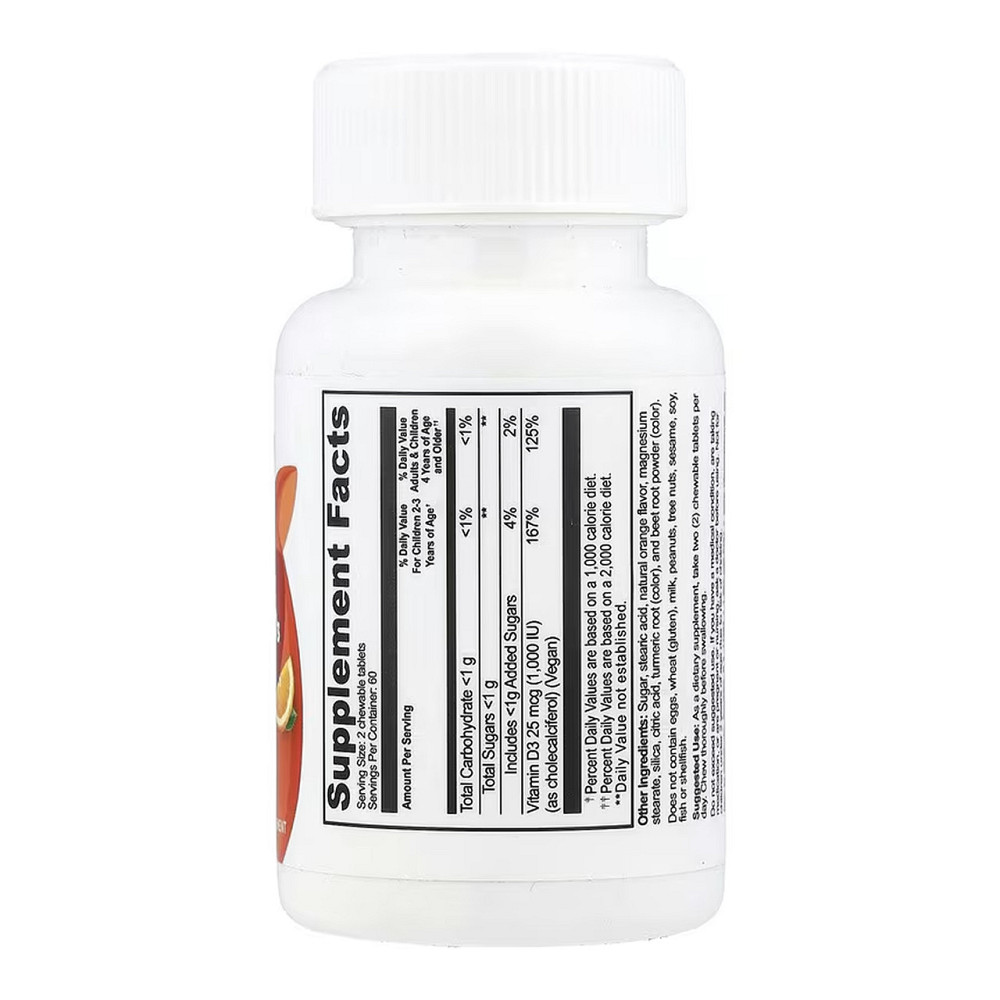 Витамин D3 для детей Lifeable VitaWorks Kids Vitamin D 120 жев таб апельсин Киев - изображение 2