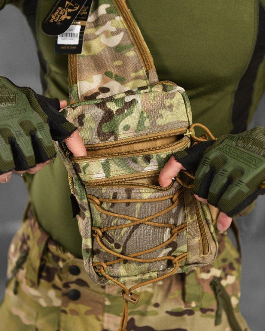 Сумка-слинг тактическая с одной лямкой SILVER KNIGHT мультикам  ВТ1023 Одесса - изображение 4