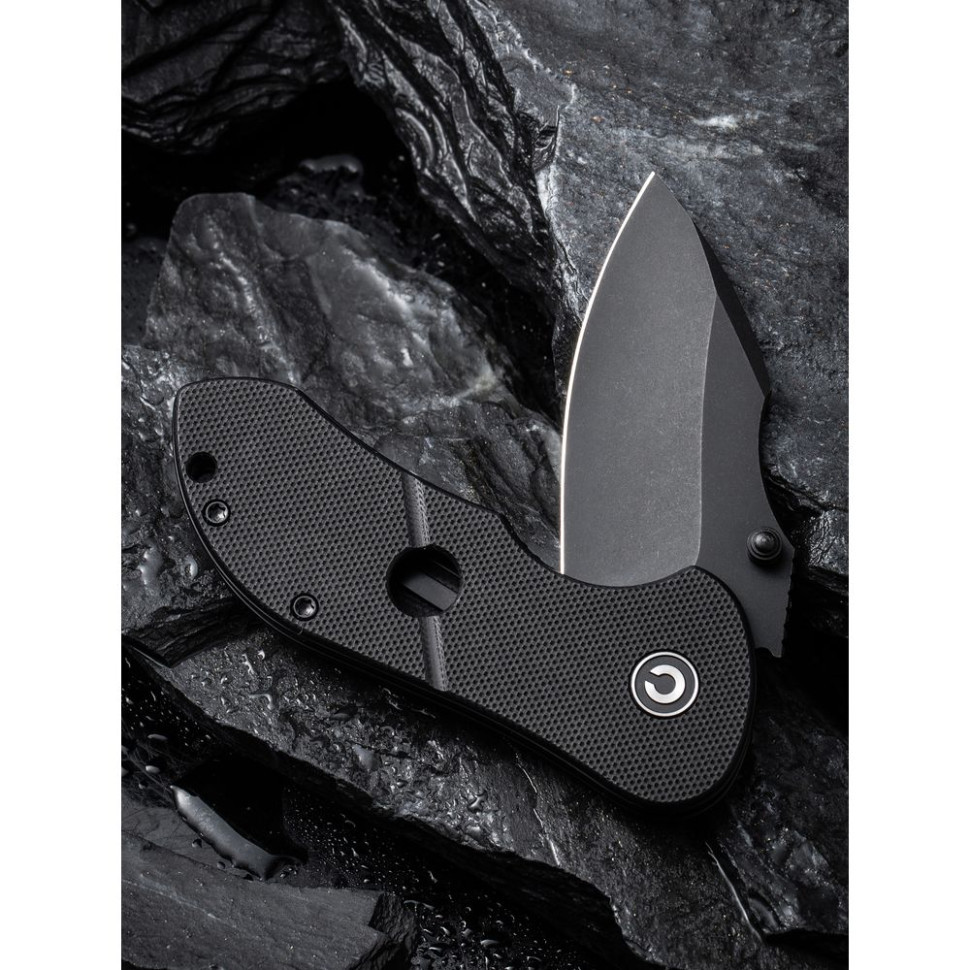 Ніж складаний кишеньковий Civivi Gordo, (6.4 см) D2 / G10 чорний Киев - изображение 12