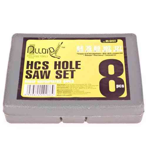 Набір корончастих фрез по дереву 8 предм (64, 76, 89, 102, 127мм) Alloid Одеса