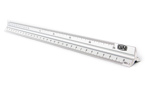 Линейка масштабная алюминиевая 22х300мм СИЛА Ровно