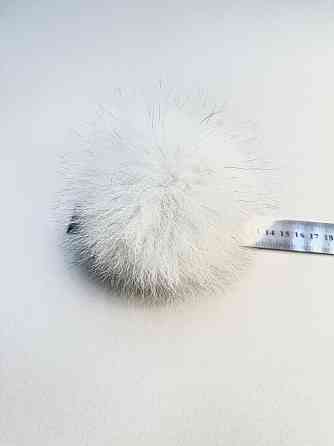 Помпон на шапку песцовий 10-12см Білий Вуаль Харків