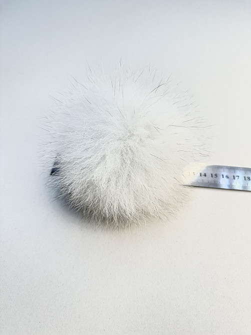 Помпон на шапку песцовий 10-12см Білий Вуаль Харків - фото 2