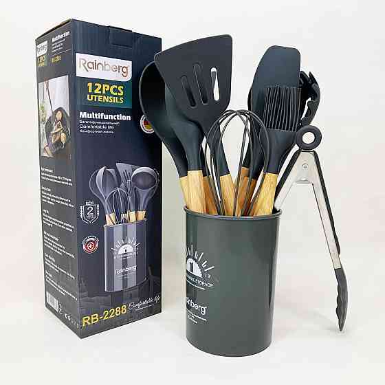 Комплект кухонной утвари, Кухонные аксессуары силикон, Набор для универсального использования на кухне OD-48 Львов