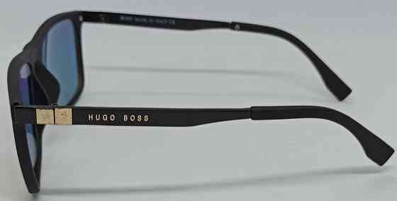 Брендовые очки мужские оранжевые зеркальные в черной матовой оправе. Киев