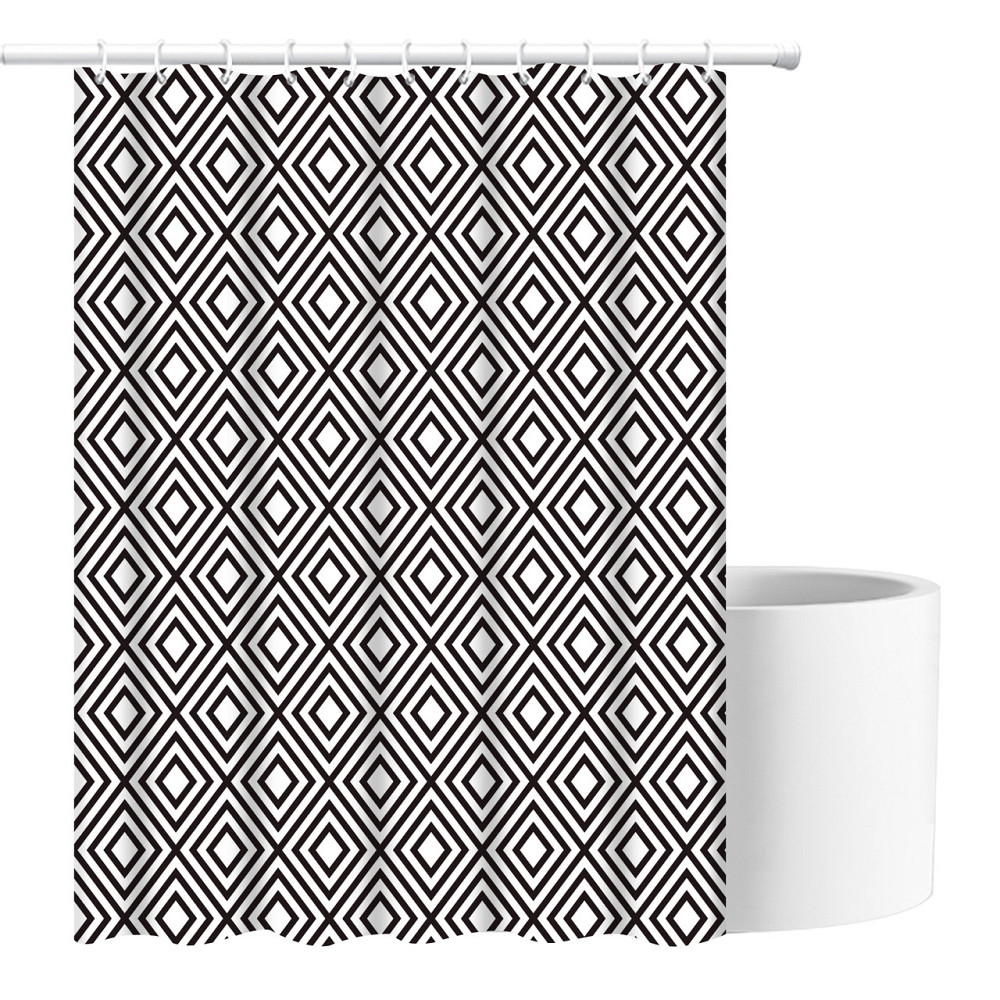 Шторка для ванны из полиэстера водонепроницаемая Bathlux 180x180 см с кольцами, занавеска для ванной комнаты Каменец-Подольский - изображение 3