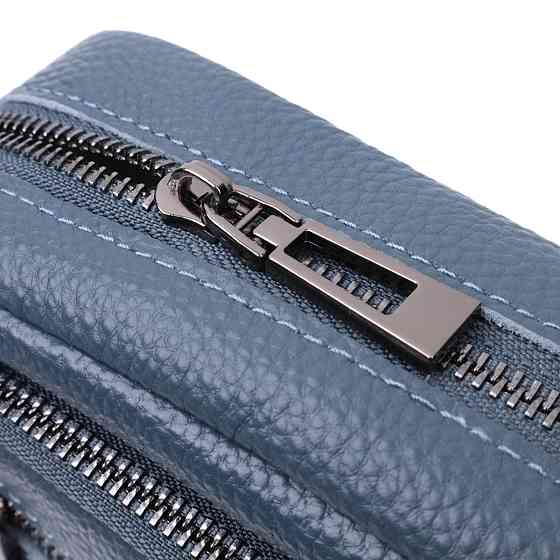 Оригінальна сумка жіноча з накладною кишенею з натуральної шкіри Синя (Vintage) Київ