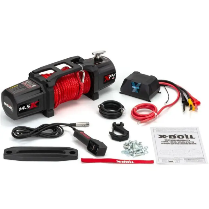 Лебедка автомобильная електрическая X-BULL 14500LBS XPV серия с синтетическим тросом Киев - изображение 3