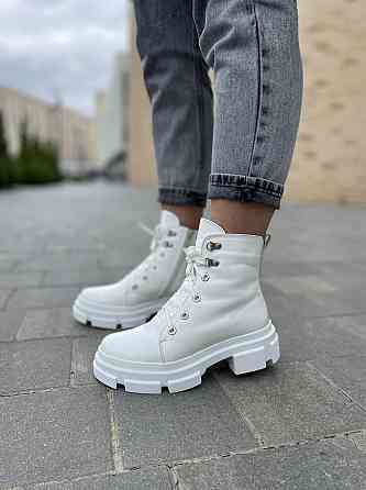 Mermaid Черевики жіночі Mermaid білі натуральна шкіра зима висота 13 см (5167) Коломия