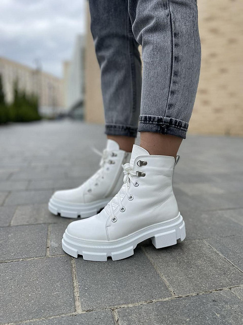 Mermaid Черевики жіночі Mermaid білі натуральна шкіра зима висота 13 см (5167) Коломия - фото 5