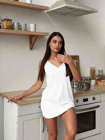 Жіноча нічна сорочка шовкова на регульованих бретельках Білий S Харків