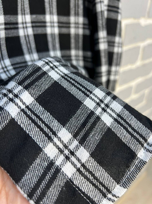 Сорочка жіноча A-N 225 в клітинку вільний крій оверсайз фланель one size чорна, чорний, one size Київ - фото 13
