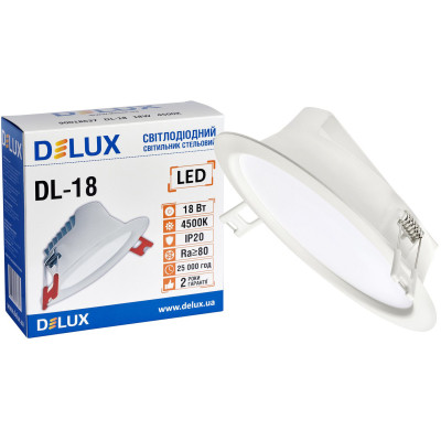 Світильник Delux DL-18 4500К 18Вт 1440лм 230В D165мм (90018637) Вінниця - фото 3