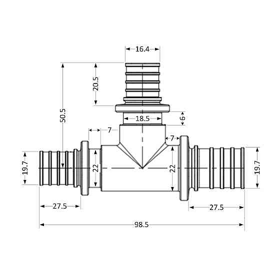 Трійник натяжний Icma No1039 d25х20х25 851039GXGWGX05 Київ