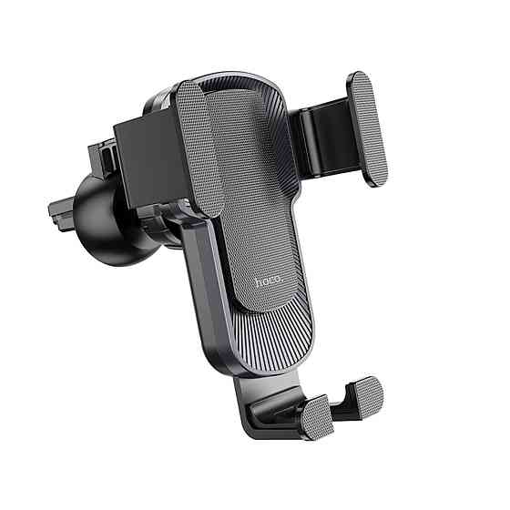 Тримач для мобільного HOCO CA103 vertical and horizontal air outlet gravity car holder Black Metal Gray Київ