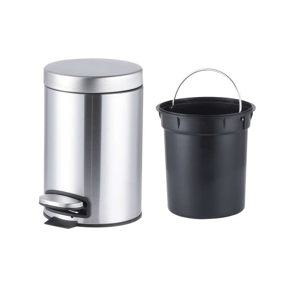 Круглое мусорное ведро с плавным закрытием Mixxus Ellipse-TC0205, 5 л, нержавеющая сталь Харьков - изображение 9