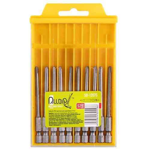 Alloid. Набір біт магнітних для шуруповерта PH2  75мм, S2 (10шт) Одеса