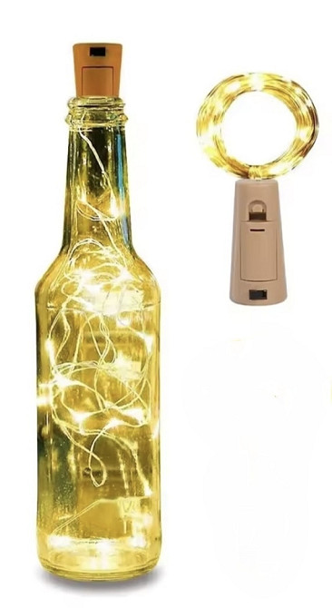 Гірлянда Роса 2 м 20 led на батарейках для пляшки (Теплий білий) Сміла - фото 2