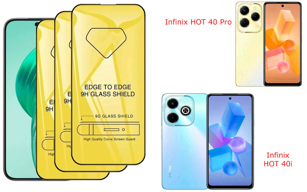 Захисне скло DefenzoGlass для Infinix HOT 40 Pro, HOT 40i – подвійна міцність Київ - фото 1