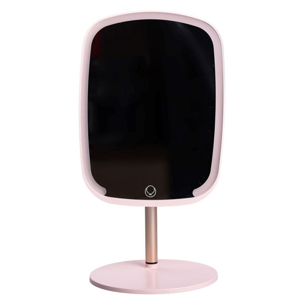 Настільне дзеркало з підсвічуванням 23х18 см для макіяжу на ніжці Рожеве HP-10-6AP Київ - фото 1