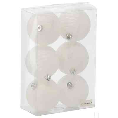 Ялинкова іграшка Chomik пластикові кулькикомпл. 6 шт, 8см, молочні (5900779877290) Вінниця