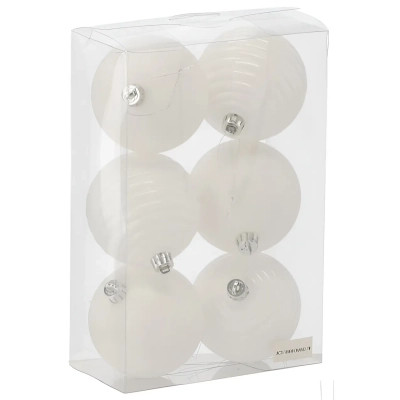 Елочная игрушка Chomik пластикові кулькикомпл. 6 шт, 8см, молочні (5900779877290) Винница - изображение 1