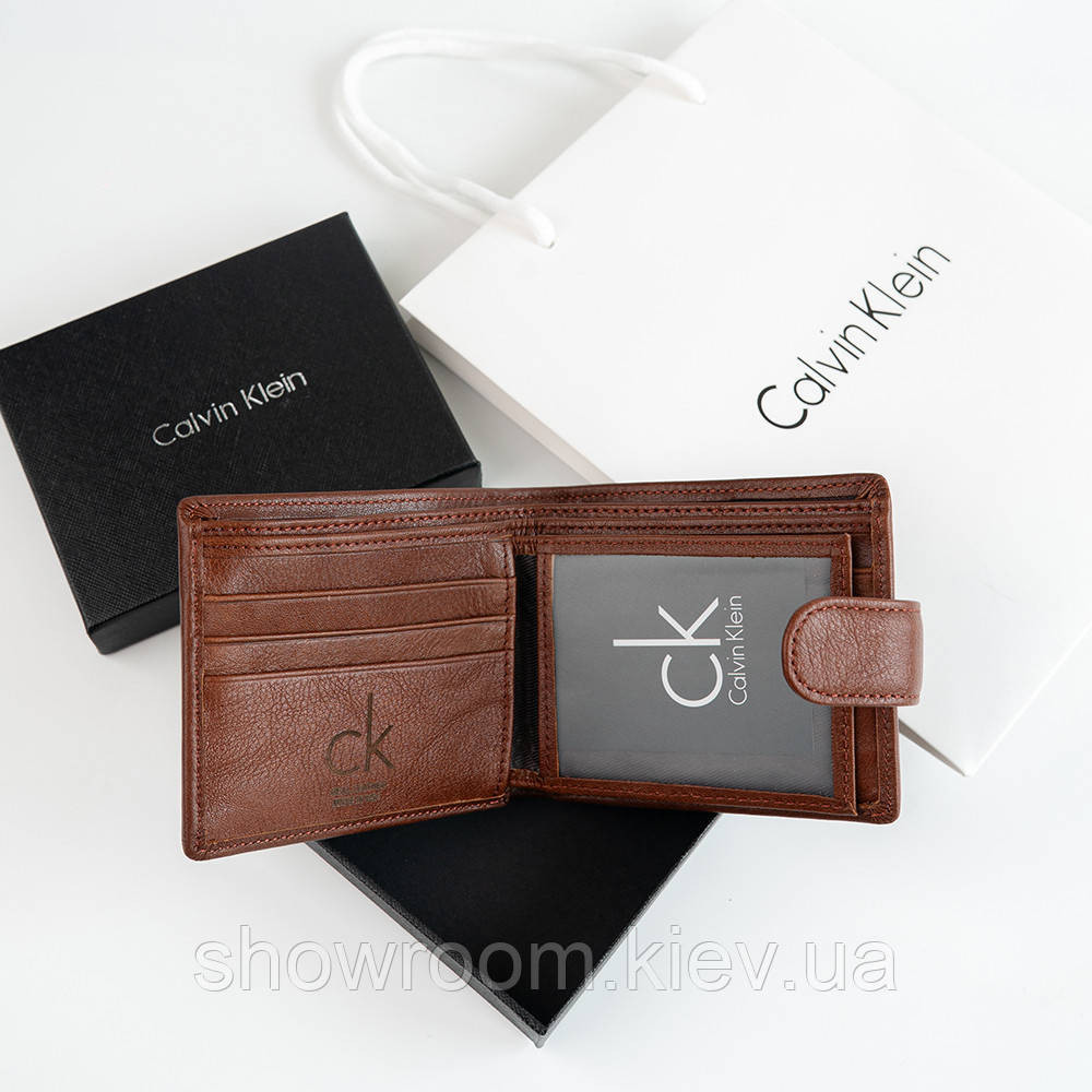 Мужской кожаный кошелек на застежке Ск (2081) коричневый Киев - изображение 6