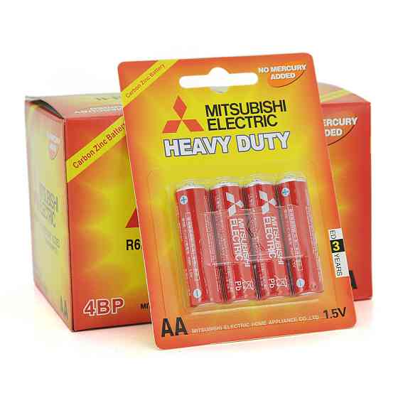 Батарейка Heavy Duty MITSUBISHI 1.5V AA/R6P, 4pcs/card, 48pcs/inner box, 576pcs/ctn (комплект 4шт) Полтава