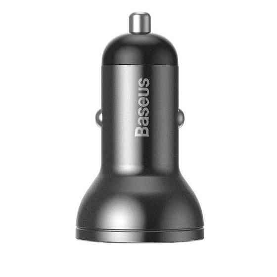 Автомобильное зарядное устройство Baseus Digital Display Dual USB 4.8A Car Charger 24W CCBX-0G (Серое) Николаев