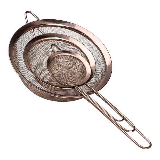 Zhongjing Набір ситечок 3 штуки для борошна і круп з нержавіючої сталі Мідний HP-19-22 Коломия